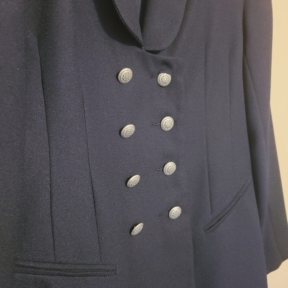 SuitsMe | Women's Vintage Dark Blue Military Style Career Blazer (Size 10) - Picture 5 of 13